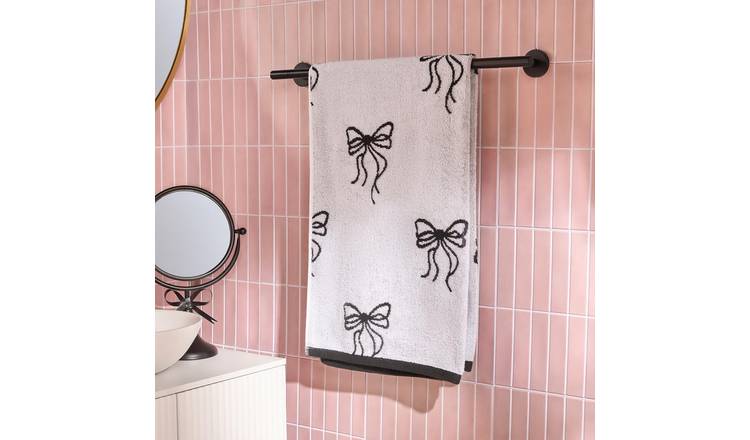 OHS Bows Pure Cotton Bath Towel - 70 x 115cm - Mono
