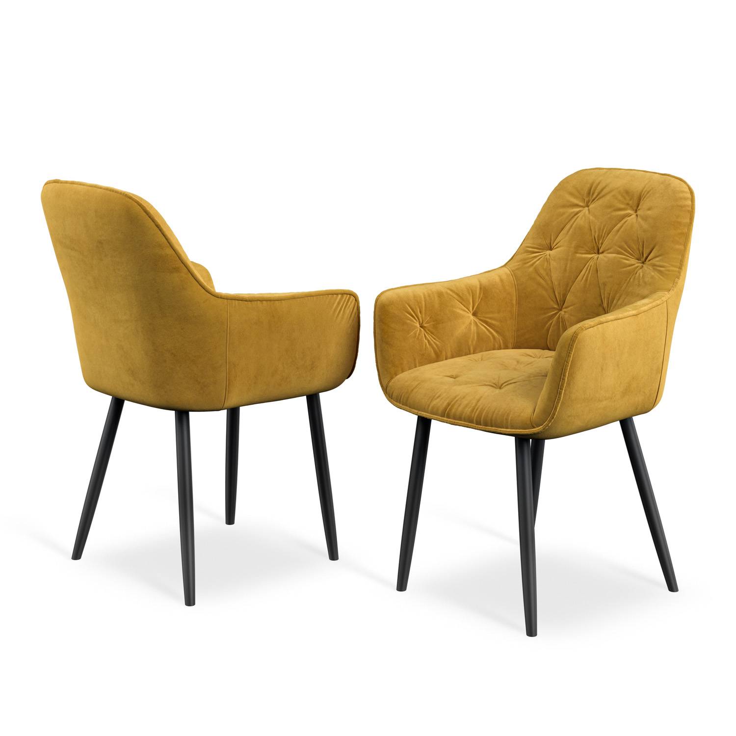Furniture Online Arlo Anika Con Top w Black Leg Dining Table & 4 Mustard Chairs - Image 4