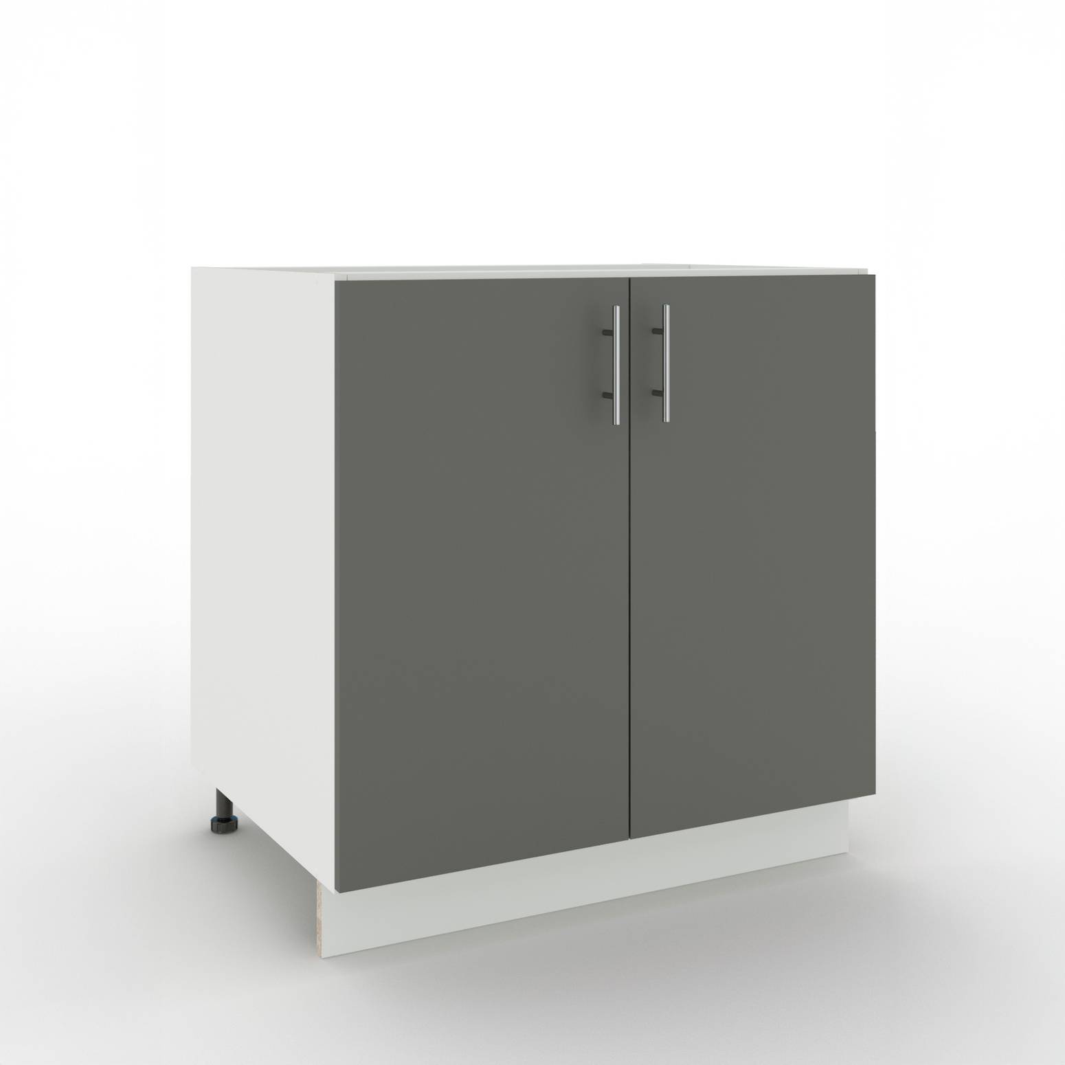 JD Greta 800mm Adjustable Leg Sink Cabinet with 2 Doors - Grey Matt - Image 1