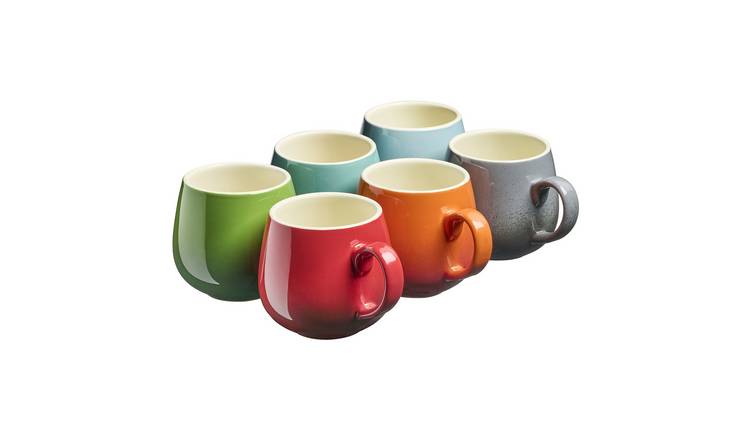 Cooks Professional 6 Piece Colourful Round Mug Set 350ml - Multicolour
