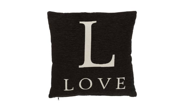 Orsina Words Love Square Cushion – Black