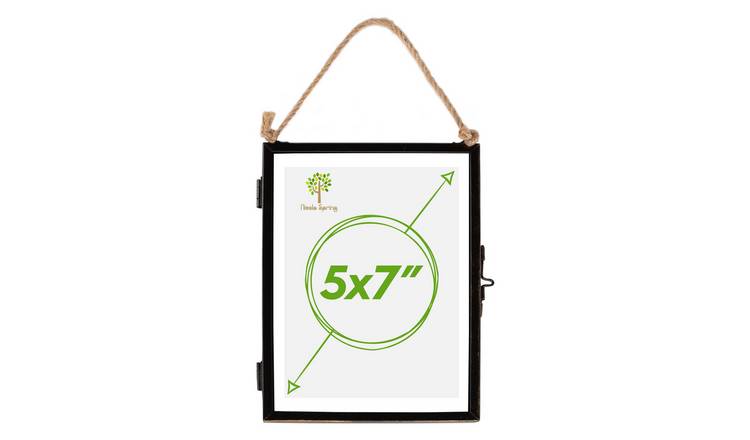 Nicola Spring Hanging Metal Photo Frame - 5" x 7" - Black