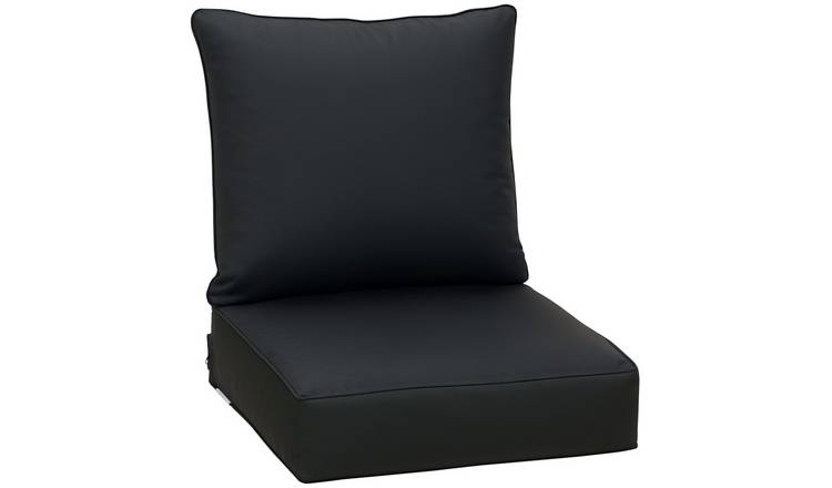Outsunny Outdoor Seat and Back Cushion Set for Garden Sofa - Black