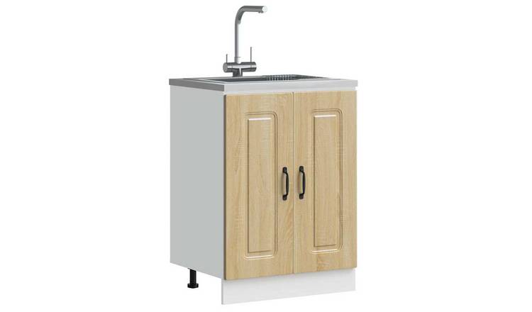Walplus Engineered Wood Sink Base Cabinet - Light Oak - 60 x 46 x 81.5 cm
