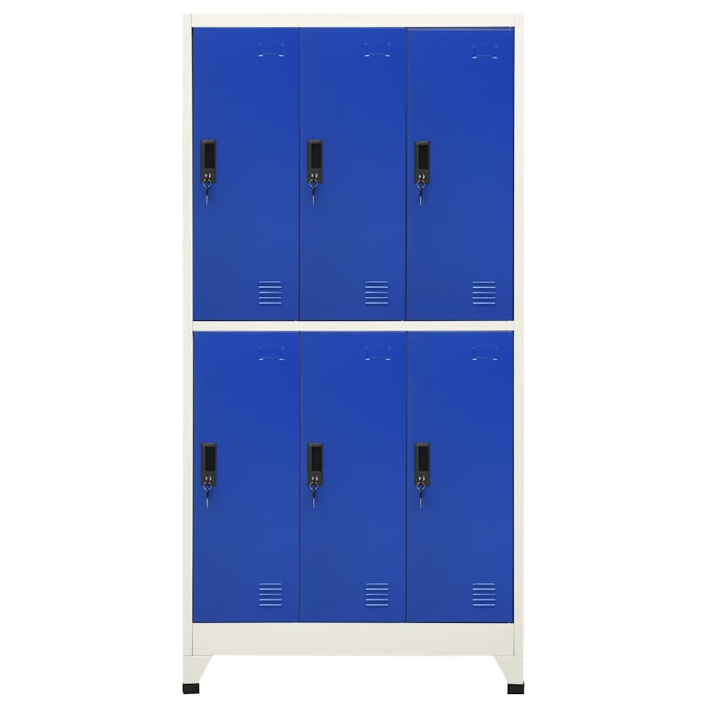 Walplus Steel 6 Door Hanger Locker Cabinet - Grey and Blue - 90 x 45 x 180 cm - Image 2