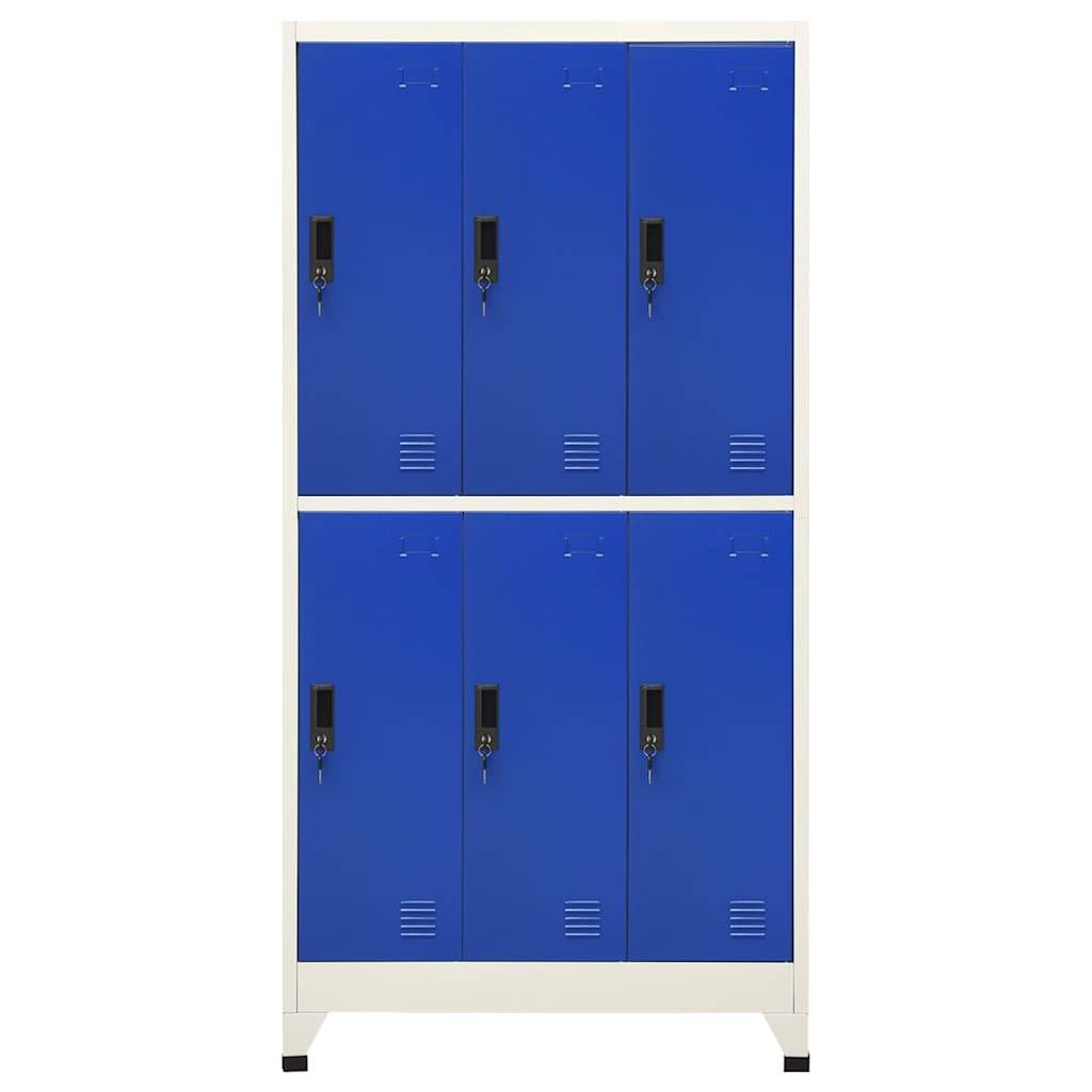 Walplus Steel 6 Door Hanger Locker Cabinet - Grey and Blue - 90 x 45 x 180 cm - Image 2