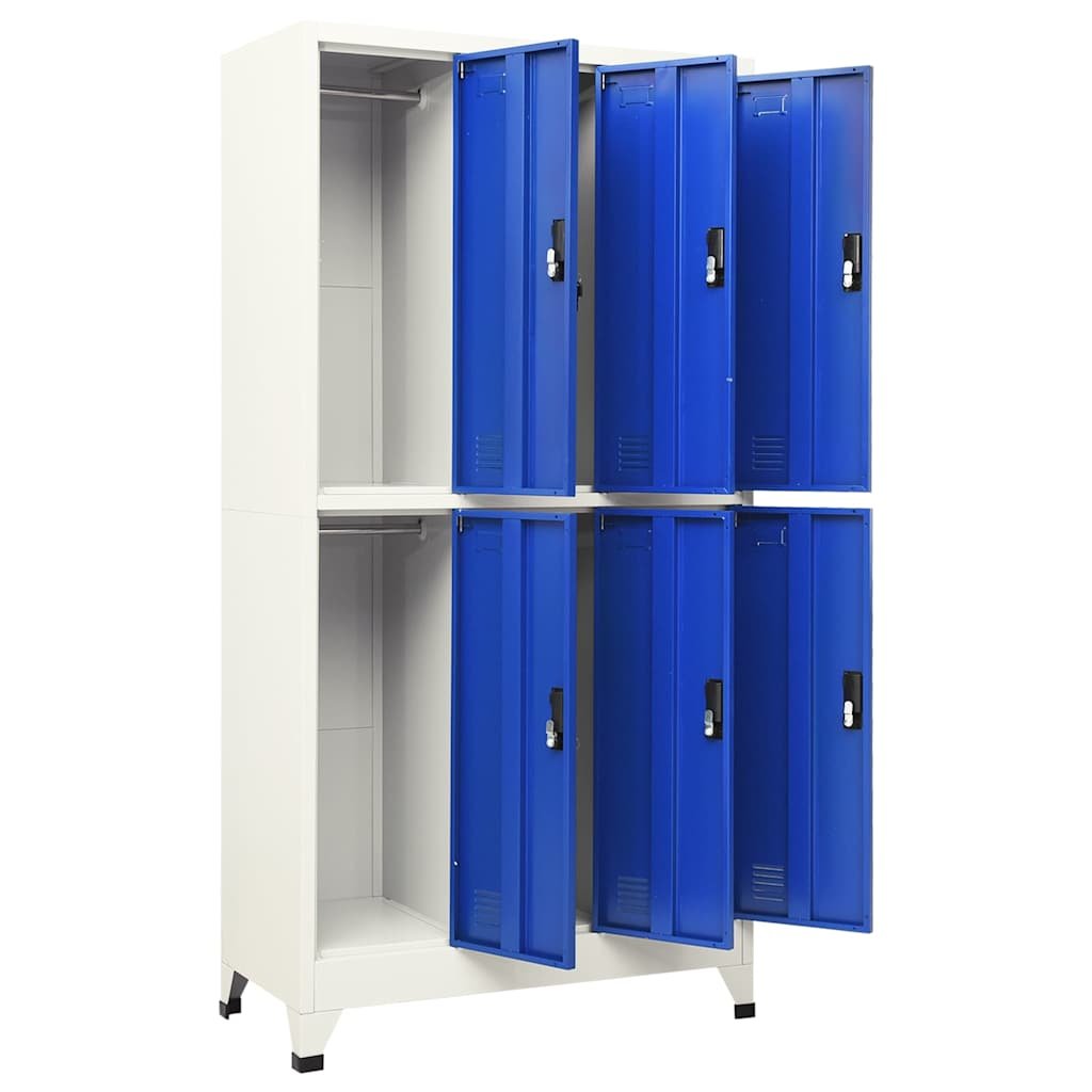 Walplus Steel 6 Door Hanger Locker Cabinet - Grey and Blue - 90 x 45 x 180 cm - Image 5