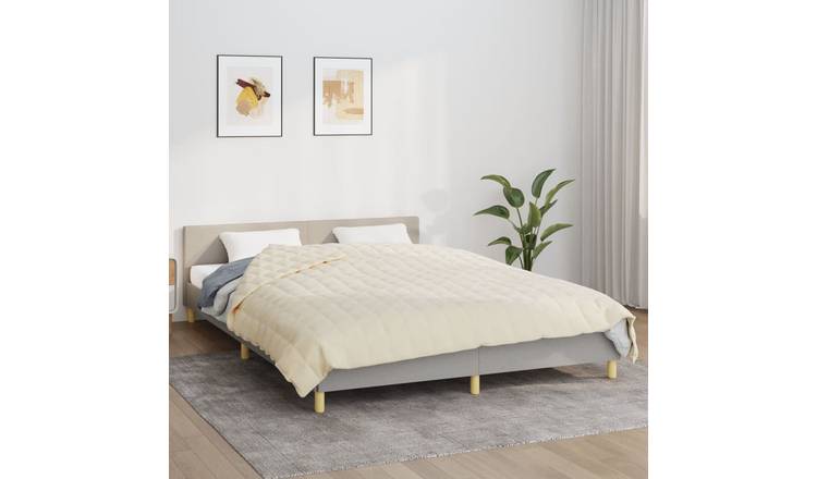 Walplus 15 kg Polyester Weighted Blanket - Light Cream - 220 x 230 cm