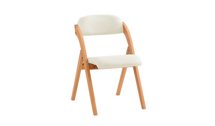 SoBuy Ergonomic Backrest Padded Seat Folding Chair - White