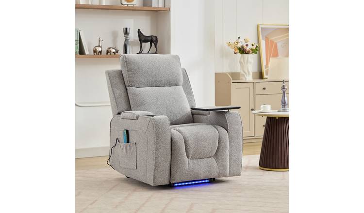 Artemis Home Cowley Electric Lift-Assist Massage Heat Recliner - Light Grey