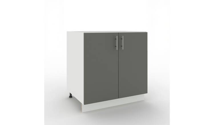 JD Greta 800mm Adjustable Leg Base Cabinet with 2 Doors - Grey Matt