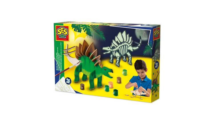 SES Creative Wooden Dino Glow in the Dark Art Craft Activity Set