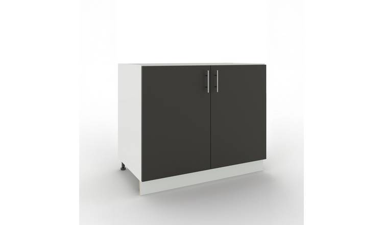 JD Greta 1000mm Adjustable Leg Sink Cabinet with 2 Doors - Dark Grey Matt