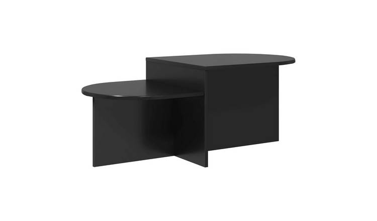 Walplus Round Coffee Table - Black Oak - 100 x 50 x 40 cm
