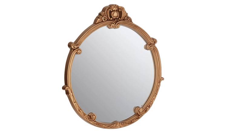 Orsina Tina Finish Round Acanthus Leaf Wall Mirror – Gold