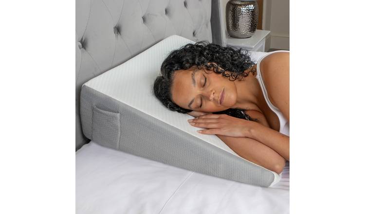 Aamira Dual-Layer Wedge Pillow with 4cm Gel Memory Foam - White