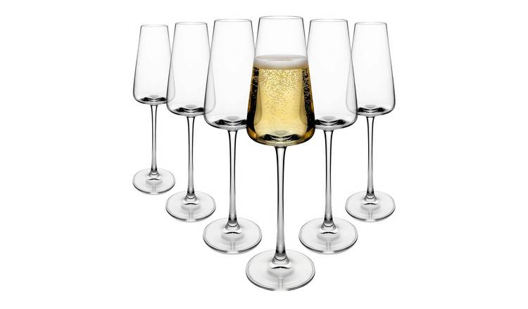Argon Tableware Dulwich Crystal Champagne Flutes - 240ml - Pack of 6