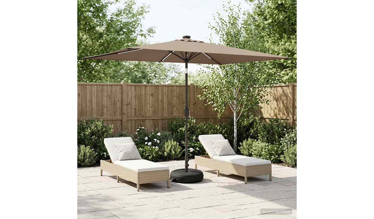 Walplus Polyester Garden Parasol - Taupe - 290 x 190 x 235 cm