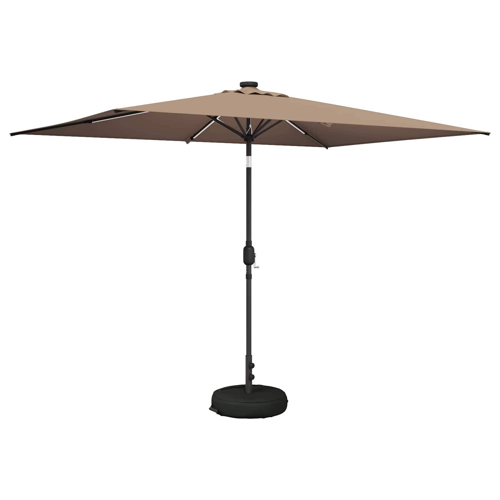Walplus Polyester Garden Parasol - Taupe - 290 x 190 x 235 cm - Image 2