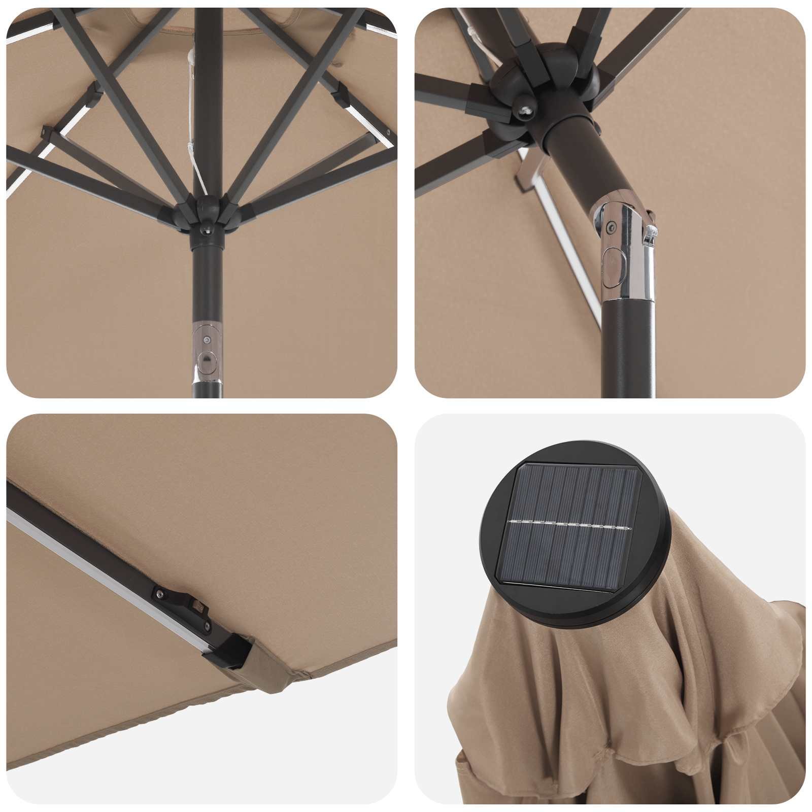 Walplus Polyester Garden Parasol - Taupe - 290 x 190 x 235 cm - Image 6