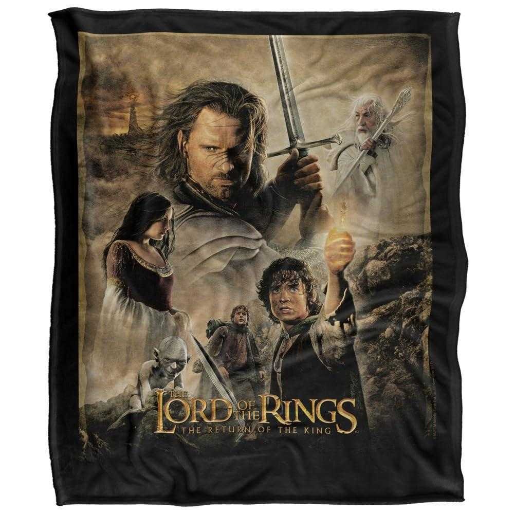 Lord Of The Rings Poster Soft Touch Blanket - 152cm x 127cm - Image 1