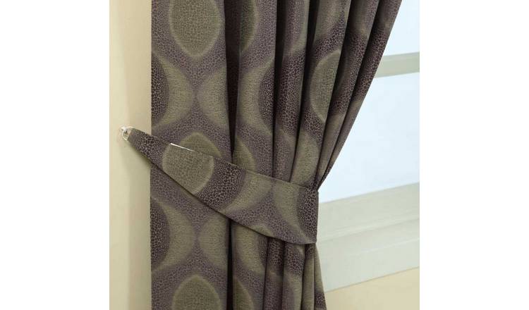 Homescapes Pack of 2 Modern Curve Jacquard Curtain Tie Backs – Purple