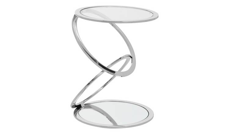 Orsina Oria Glass Side Table – Clear & Silver