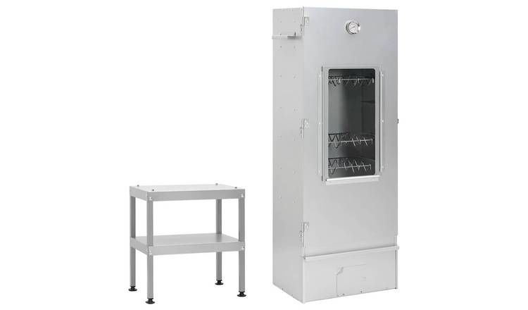 Walplus Galvanised Steel BBQ Oven Smoker with Window - 44.5 x 29 x 110 cm