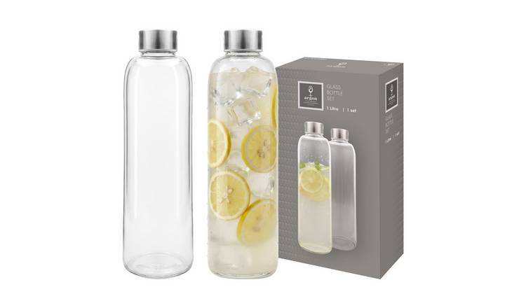 Argon Tableware 2 Piece Glass Water Bottles Set - 1L