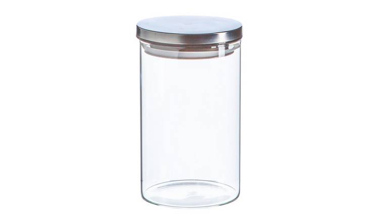 Argon Tableware Scandi Storage Jar with Metallic Lid - Silver
