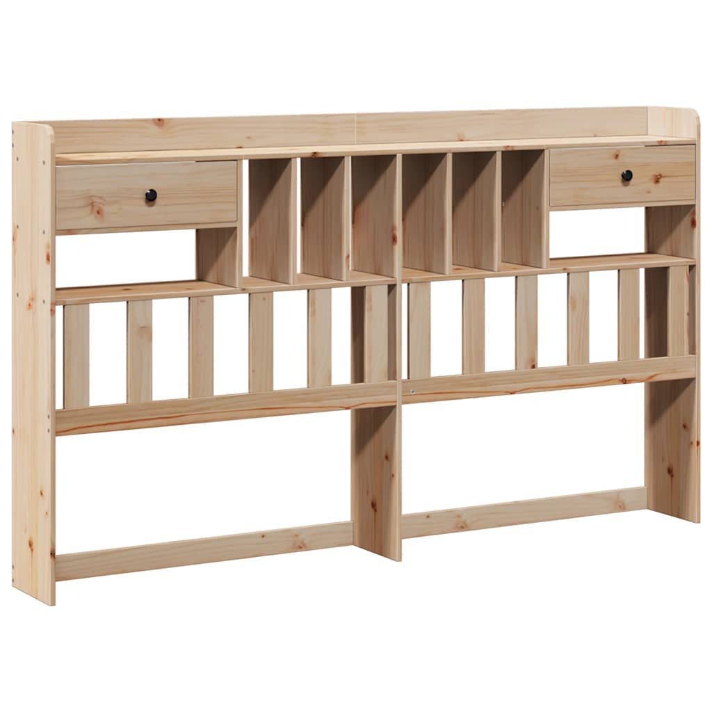 Walplus Pine Wood Headboard with Storage - Brown - 186 x 23 x 110 cm - Image 2