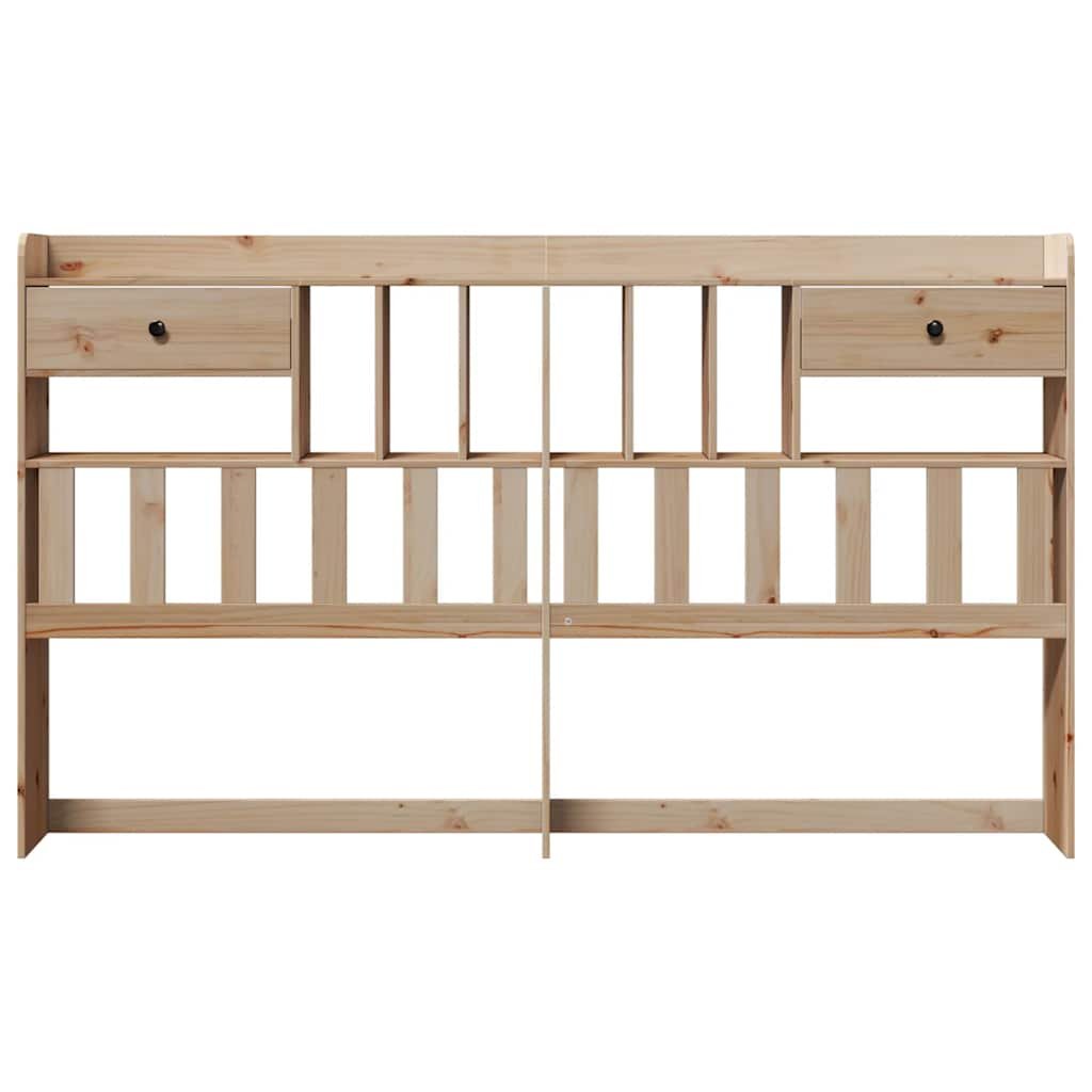 Walplus Pine Wood Headboard with Storage - Brown - 186 x 23 x 110 cm - Image 3
