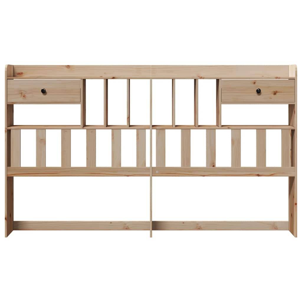 Walplus Pine Wood Headboard with Storage - Brown - 186 x 23 x 110 cm - Image 3