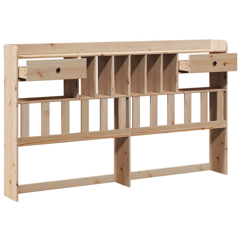 Walplus Pine Wood Headboard with Storage - Brown - 186 x 23 x 110 cm - Image 4