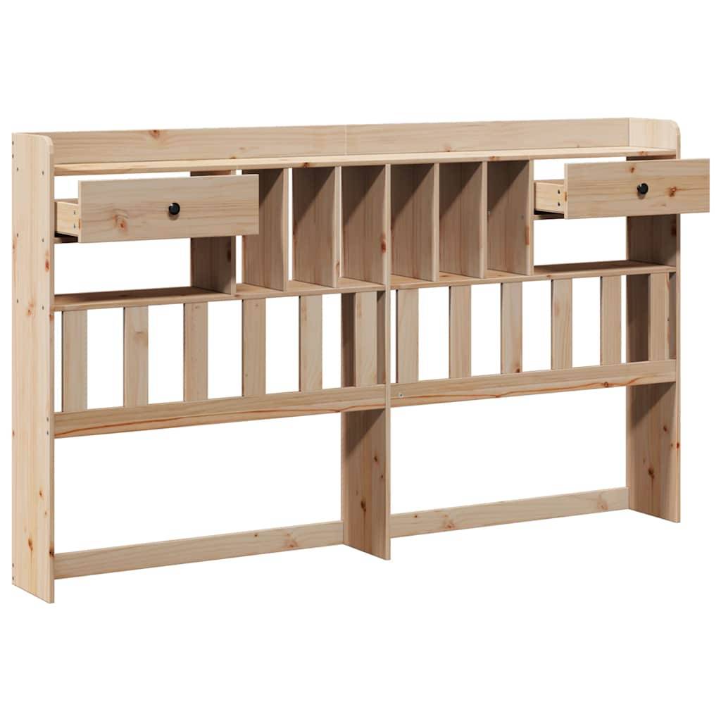 Walplus Pine Wood Headboard with Storage - Brown - 186 x 23 x 110 cm - Image 4