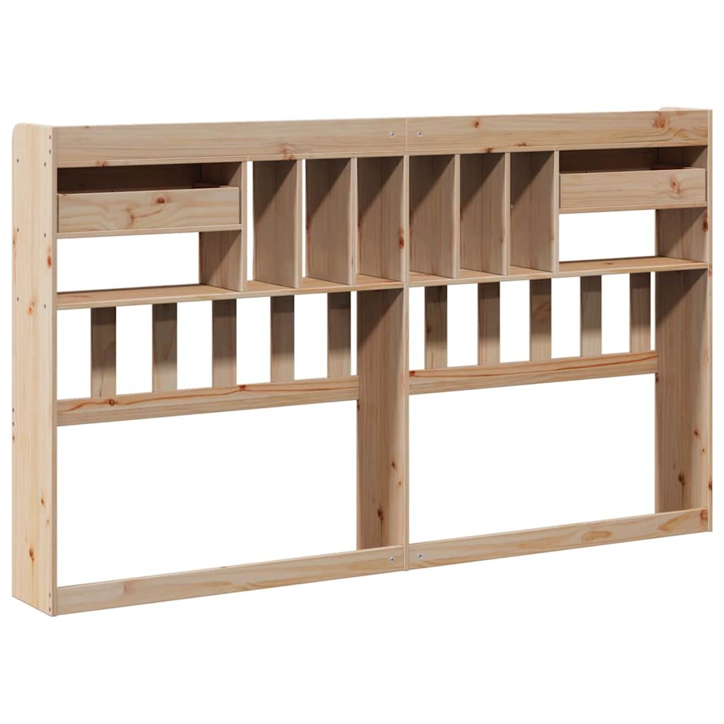 Walplus Pine Wood Headboard with Storage - Brown - 186 x 23 x 110 cm - Image 5