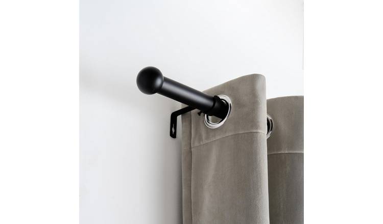 OHS 28mm Ball Extendable Curtain Pole 120-220cm - Black