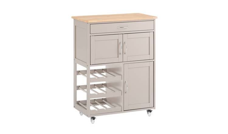 SoBuy 1 Drawer 3 Shelf Kitchen Trolley - Light Grey