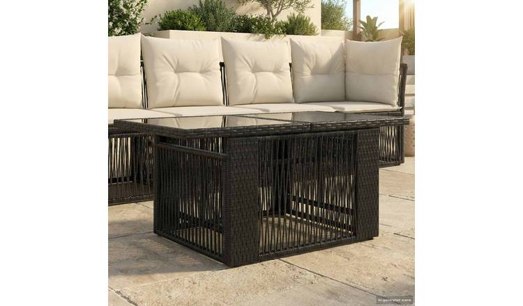 Walplus Rectangular Glass Table - Black - 100 x 55 x 37 cm