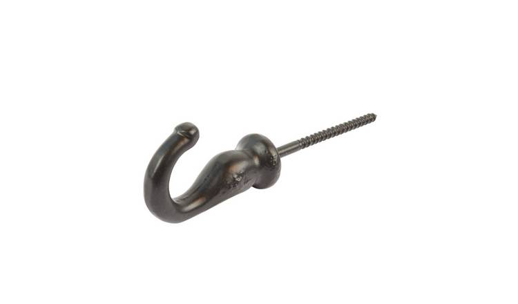 Hammer & Tongs Screw Hook - Black