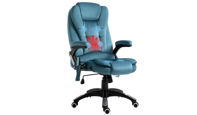 Vinsetto Velvet Fabric Executive Computer Desk Chair - Blue