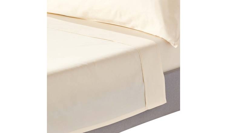 Homescapes Organic Egyptian Cotton Cream Flat Sheet - King Size