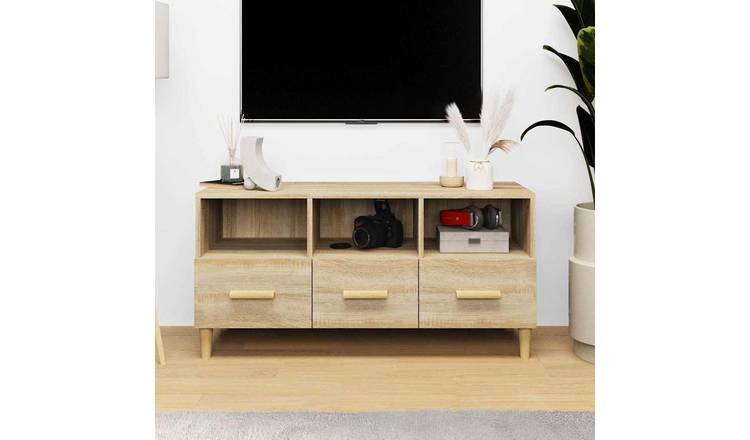 Walplus Solid Wood TV Cabinet - Light Oak - 102 x 36 x 50 cm