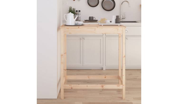 Walplus Wood Bar Table - Brown - 100 x 50 x 110 cm
