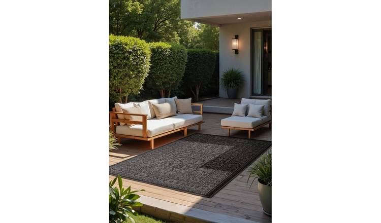 Hanse Home Black Kona Indoor Outdoor Reversible Rug - 120 x 170cm