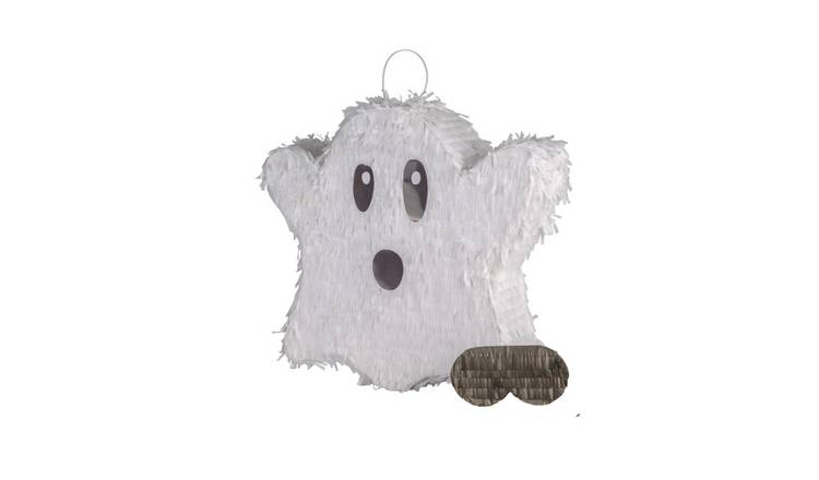 Fax Potato 2pc Halloween Ghost Pinata & Blindfold Set - White