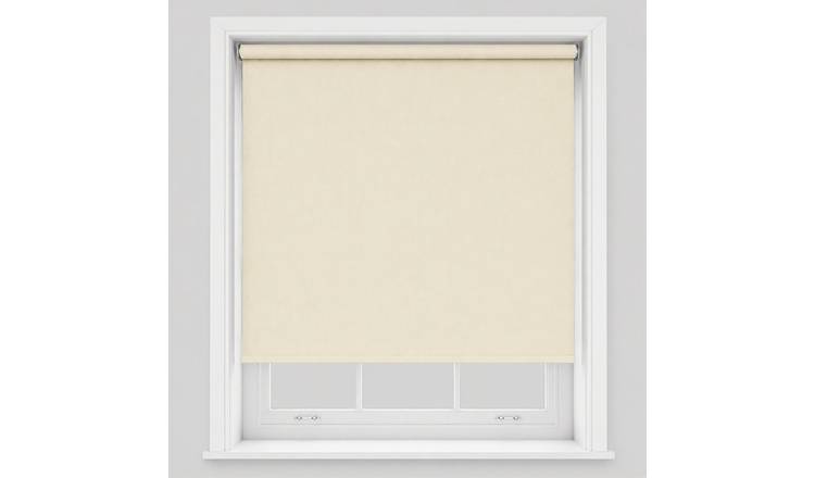 New Edge Blinds Oyster No Drill Blackout Roller Blind - 90cm x 165cm