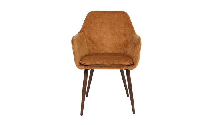 HomeGardenDirect Muse Woven Yarn Chair Walnut Effect Leg - Orange