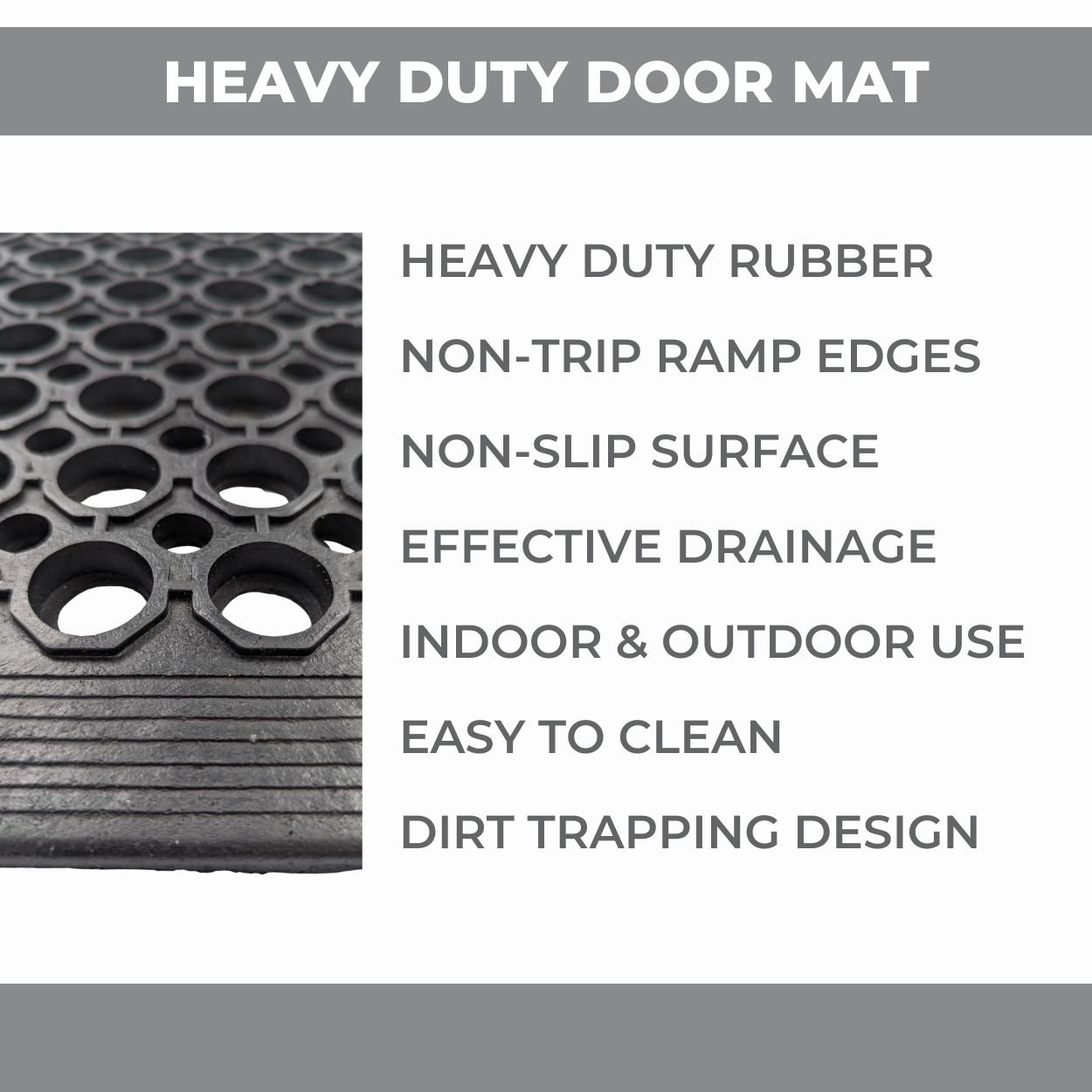 Ark Mat 12mm Anti-Fatigue Rubber Mat Ramp Edge - 0.6m x 0.4m - Image 5