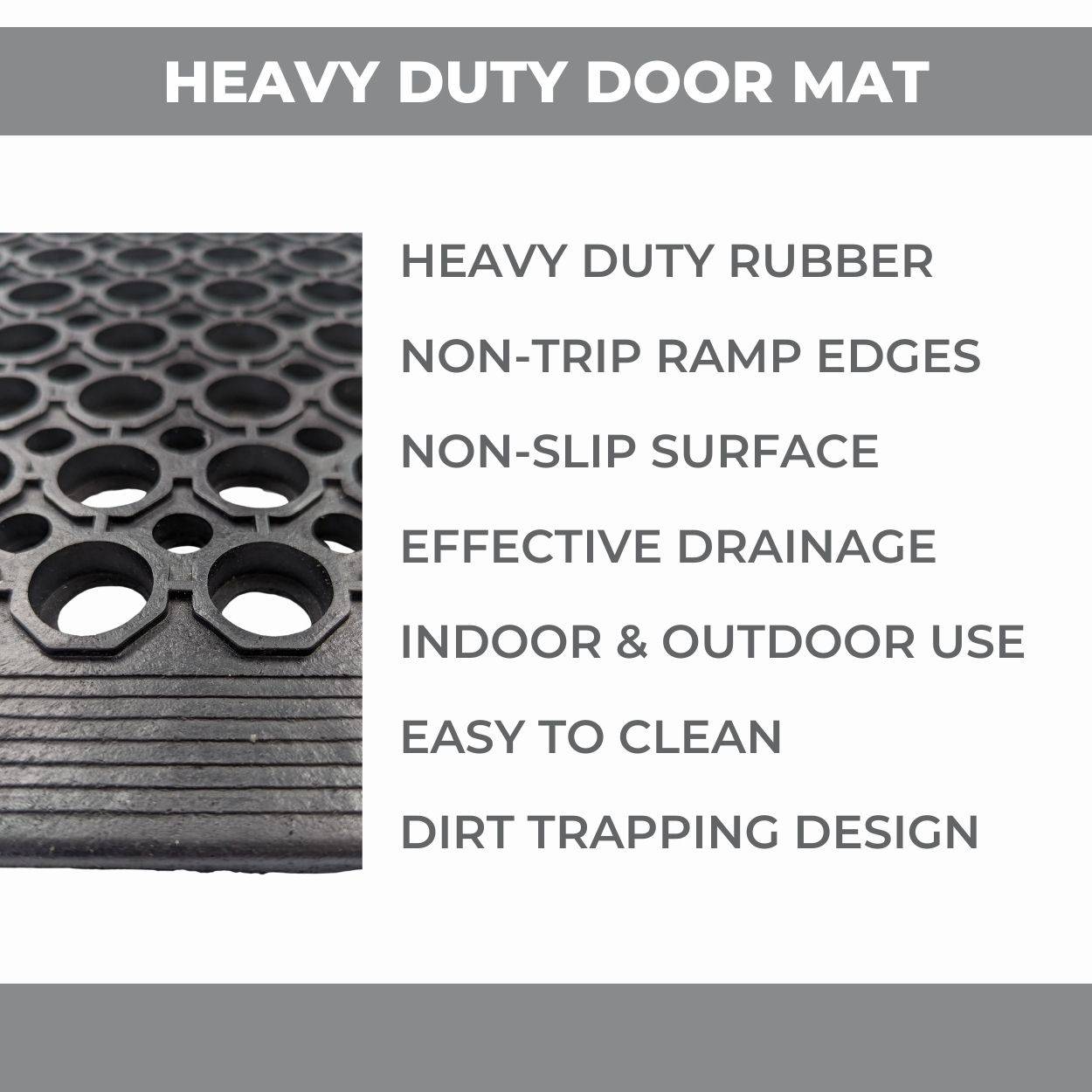 Ark Mat 12mm Anti-Fatigue Rubber Mat Ramp Edge - 0.6m x 0.4m - Image 5